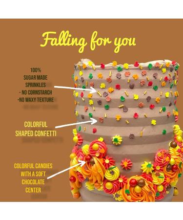 Fall Themed Edible Sprinkles for Cake Decorating - Thanksgiving Sprinkles for Baking Desserts, Cupcakes, Ice Cream, Caramel Apples - Buy Online on GoSupps.com