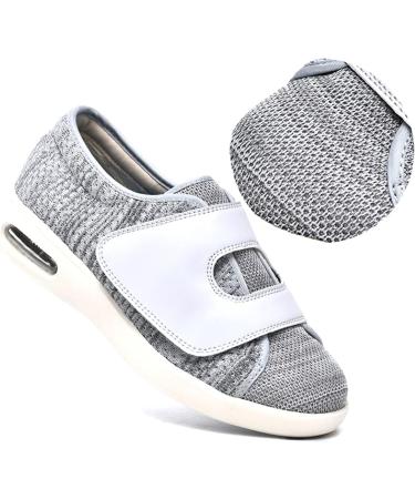 Men's Diabetic Edema Shoes - Lightweight Wide Sneakers for Elderly with Plantar Fasciitis - Adjustable Strap - Blue - Buy Online on GoSupps.com