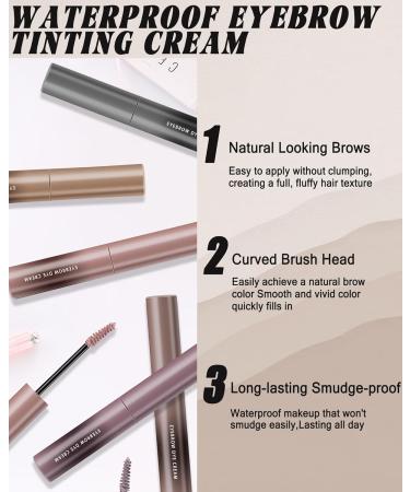  LYSdefeu Set of 2 Eyebrow Color Gels - Waterproof - Long-Lasting Light Brown - Colored Gel - Volume Extension - Mascara - Eye Makeup for Women - 05# Light Brown - Buy Online on GoSupps.com