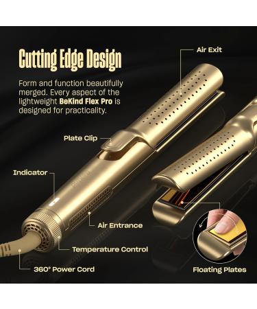 BeKind Flex 2-in-1 360 Hair Styler | Flat Iron & Curler - Golden - Perfect Gift for Girls & Women - Buy Online on GoSupps.com