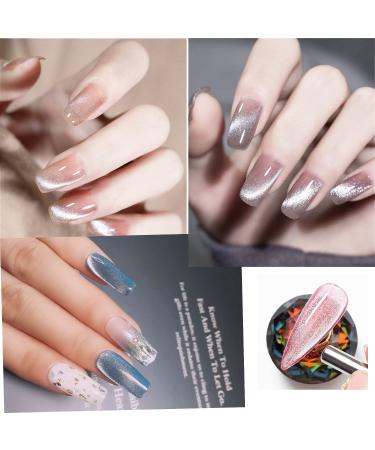 Cat Eye Gel Nail Polish Soak Off 9D Wide Magnetic Bright Silver Glitter Varnish White 8ml - Buy Online on GoSupps.com