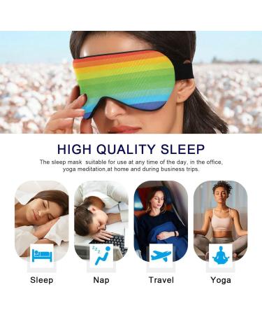 Haskirky Light Blocking Eye Mask - Breathable & Adjustable for Men and Women - Ideal for Travel, Yoga & Deep Sleep - Rainbow Design - Buy Online on GoSupps.com
