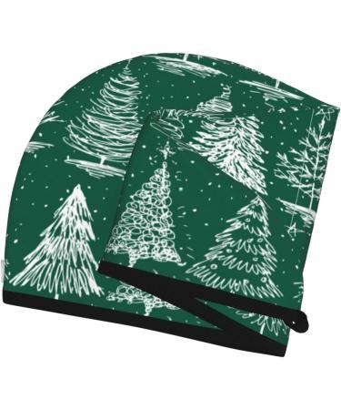 Christmas Trees Microfiber Hair Towel - Super Absorbent Coral Velvet Wrap for Long Curly & Thick Hair | Quick Dry for Women - Buy Online on GoSupps.com