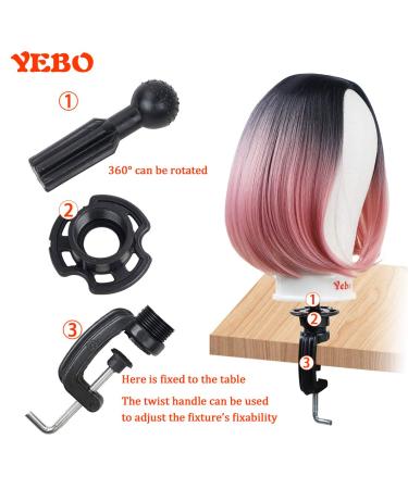 YEBO 21 Inch Polyurethane Canvas Block Head Wig Display with Stand - White - Buy Online on GoSupps.com