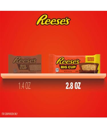 REESE'S BIG CUP Milk Chocolate Peanut Butter Cups Candy - Gluten Free - 2.8 oz King Size Pack (16 Count) - Buy Online on GoSupps.com