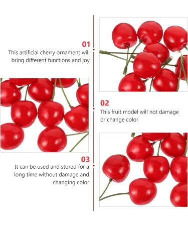 Cabilock 30 Pcs Artificial Cherry Farmhouse Vegetable Decoration Home Decorative Model Cherry Decoration Fruits Cherry Decor for Home Plastic Fruit Decor Kitchen Cabinet Toy Set Child - Buy Online on GoSupps.com