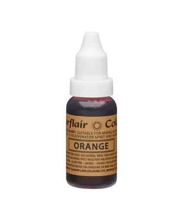 Sugarflair Orange Liquid Food Colouring Droplet For Colouring Royal Icing Sugarpaste Buttercream Sugarpaste Also For Painting & Can Be Used With An Airbrush - 14ml