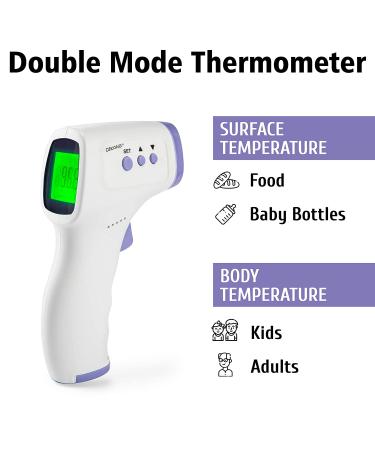 Digital Infrared Forehead Thermometer - No Contact, Fast Readings, Fever Indicators, Memory Function - Babies & Adults - Buy Online on GoSupps.com