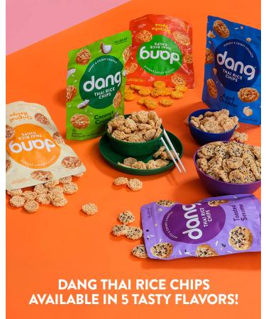 Dang Thai Rice Chips - Sriracha Spice | Gluten Free, Soy Free & Preservative Free Rice Crisps - Healthy Snacks Made with Whole Foods | 3.5 oz (Pack of 6) - Buy Online on GoSupps.com