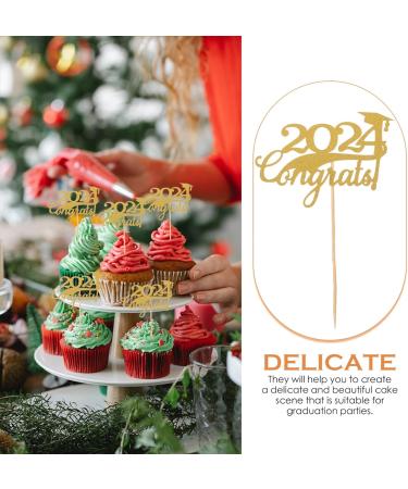 HOLIDYOYO 15pcs 2024 Graduation Cake Inserts Top Hat Cake Decors Class of 2024 Cupcake Picks 2024 Graduation Cupcake Toppers Graduation Cake Decorations Graduate Paper Dining Table - Buy Online on GoSupps.com