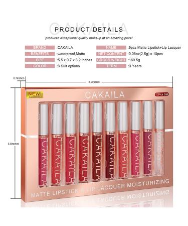 Buy 10 Colors Nude Matte Lip Gloss Set - Waterproof Non-Stick Liquid Lipstick for All-Day Wear - Buy Online on GoSupps.com