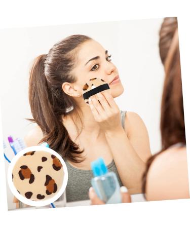 FRCOLOR Bathing Accessories Leopard Print Round Puff esponjas para maquillaje cosmetic puffs pads large sponge dry face puff Household Powder Flocking cloth make up Blending Sponge - Buy Online on GoSupps.com
