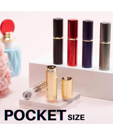 UULANFA Refillable Perfume Bottle Atomizer for Travel Portable Easy Refillable Perfume Spray Pump Empty Bottle for men and women with 5ml Mini Pocket Size (Black&T-Black-A) - Buy Online on GoSupps.com