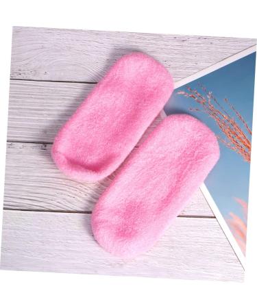 FRCOLOR 2 Pairs Gel Socks Treatment Socks for Foot Care Feet Healing Socks White Cotton Gloves Gel Spa Socks Foot Treatment Socks Ankle Socks Cosmetic Feather Yarn Pink - Buy Online on GoSupps.com