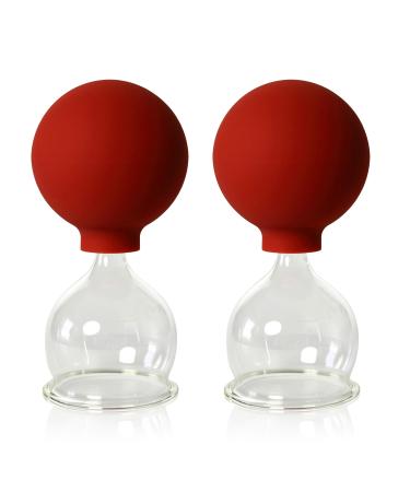 Lauschaer glass cupping glasses with ball 2 pieces 45mm for professional medicine fireless cupping cupping glass cupping jars