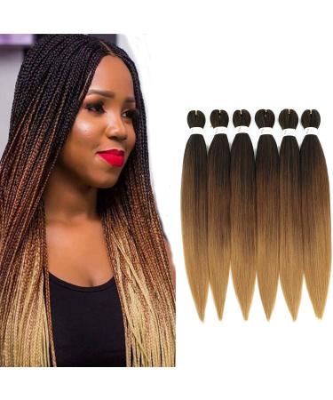 Pre-stretched Braiding Hair 26 inch 6 Packs Professional Kanekalon Synthetic Fiber Itch Free Crochet EZ Braids Yaki Texture Braiding Hair Extensions (1B/30/27) 26 Inch (Pack of 6) T1B/30/27 - Buy Online on GoSupps.com