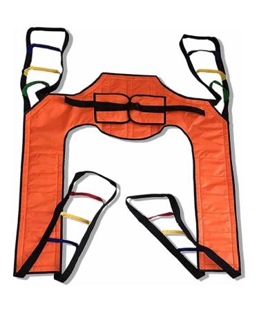 Patient Lift Sling Heavy Duty Transfer Reusable Sling Divided Leg Sling Patient Elderly Sitting Belt Lift Sling for Seniors Bedridden Disabled Obesity Orange
