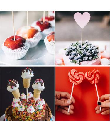 Lollipop Sticks 500 Pieces White Paper Treat Lollipop Sticks Lollipop Treat Sticks Sucker Stick for Cake Topper Rainbow Candy Cake Pops Chocolate (6 Inch) - Buy Online on GoSupps.com