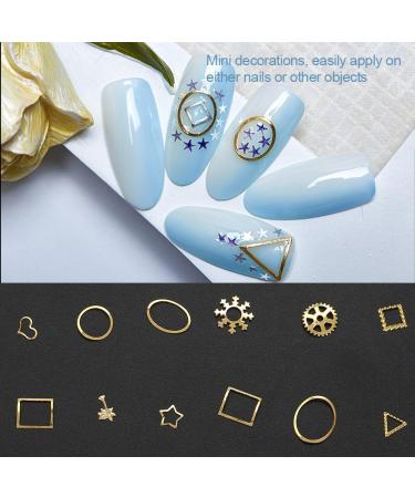 12 Grid Mixed Style Nail Art Decoration Metal Shell Star Studs Chain Nail DIY Accessories(#2) - Buy Online on GoSupps.com