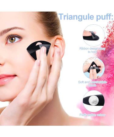 8PCS Velvet Triangle Powder Puff Set for Face & Body Makeup - Black - Buy Online on GoSupps.com