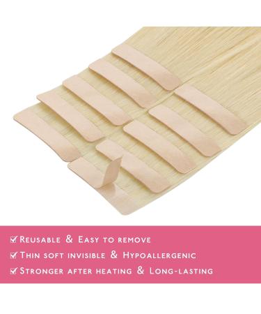 Salife Tape Extensions Real Hair - 10pcs Platinblond Invisible Tape In Extensions 20g 25cm for Effortless Style - Buy Online on GoSupps.com