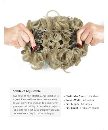 Yamel Curly Ash Blonde Chignon Hairpiece | Synthetic Updo Bun Extensions for Women - Buy Online on GoSupps.com