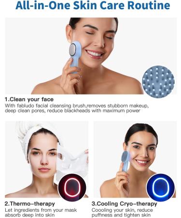 3-in-1 Waterproof Facial Cleansing Brush | Rechargeable Silicone Face Massager for Men & Women | Electric Exfoliating Brush for Blackhead Removal - Buy Online on GoSupps.com