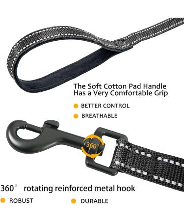 COMSLE Long Dog Training Leads - Strong Nylon Leash for Pet Recall & Obedience - 15m/49.5ft Black - Buy Online on GoSupps.com