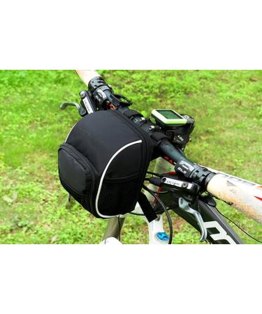 Disconano Cycling Bike Handlebar Bag with Rain Cover - Front Basket Black | Waterproof Bike Accessories - Buy Online on GoSupps.com