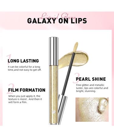  Beslibate Liquid Lipstick Diamond Eyeshadow Shiny Lipsticks Long-Lasting Color Water Resistant Silver White Silver White Lipstick Lipstick 2-1 - Buy Online on GoSupps.com