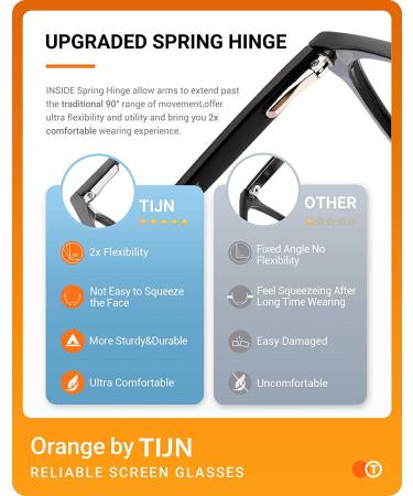 TIJN Blue Light Blocking Glasses - Clear Frame Square Nerd Eyeglasses - Buy Online on GoSupps.com
