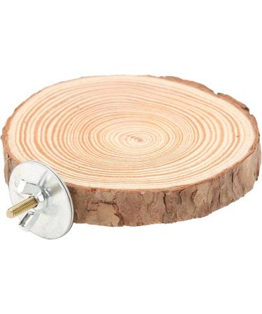Round Wooden Springboard Parrot Perch Stand Toy - Small Parakeets, Cockatiels, Hamster (6cm) - Buy Online on GoSupps.com