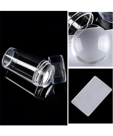 Xzan Clear Jelly Soft Silicone Nail Art Stamper Set - DIY Manicure Tools with Cap & Scraper for Perfect Polish - International Shipping Available - Buy Online on GoSupps.com