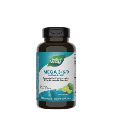 Nature s Way Mega 3/6/9 Omega Blend Supports Healthy Skin Joints Cardiovascular Function* Fish Flax Borage Oil 90 Lime Flavored Softgels (Packaging May Vary) Pleasant Lime Flavor 90 Count (Pack of 1)
