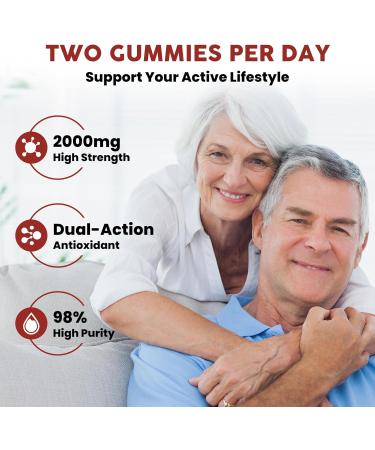 Red Yeast Rice 2,000mg with CoQ10 Gummies - Max Strength Extract Red Yeast Rice Supplement with CoQ10 200 Plus Citrus Bergamot, Cholesterol Lowering Supplements,Vegan, Non-GMO 120 Counts - Buy Online on GoSupps.com