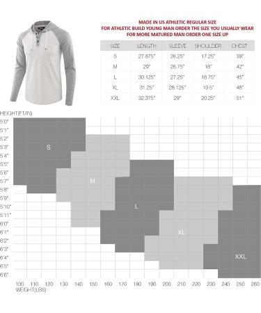 Estepoba Men's Casual Athletic Henley Jersey Hoodie - Heather Oatmeal/Heather Gray, XL - Buy Online on GoSupps.com