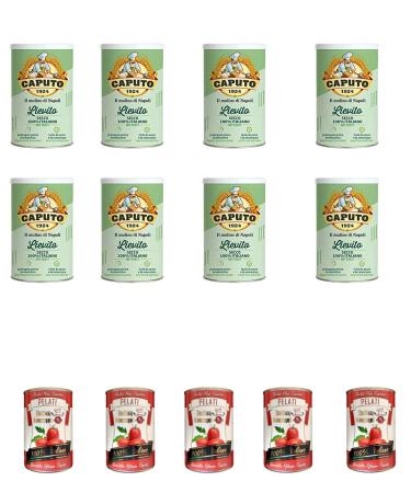 Caputo Lievito Secco% Dry Yeast for Bakery High Activity Pizza 100 g + Italian Gourmet 100% Italian Peeled Tomatoes 5 x 400 g