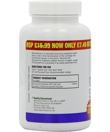 Natures Aid Glucosamine Sulphate 2KCL 1500mg 90 Capsules for Cartilage & Joint Health - Buy Online on GoSupps.com