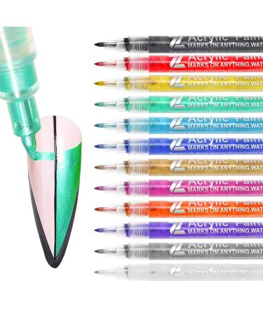 12 Colors 3d Nail Art Pens Set Quick-Dry Nail Graffiti Painting Gel Nail Art Pens for DIY Nails Art Design Adorn Manicure Tools for Women Girls