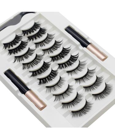 TONXX 10 Pairs Magnetic Eyelashes and Eyeliner Kit Reusable 3D Magnetic False Lashes Extension Needed for Makeup 3# - Buy Online on GoSupps.com