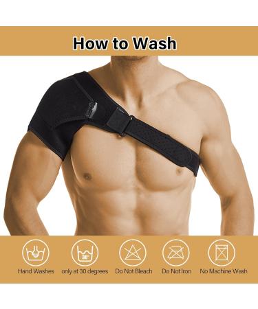 Buy Adjustable Shoulder Brace for Men | Stability Support & Compression Sleeve for Injury Prevention | Fits Left & Right Arm - International Shipping Available - Buy Online on GoSupps.com