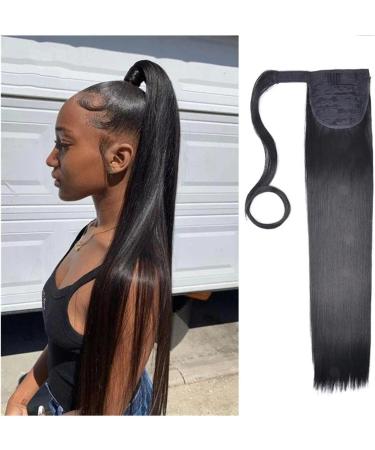 Ponytail Extension Long Straight Ponytail Extension 22 inch Wrap Around Ponytail Natural Synthetic Hair Extensions Clip in Straight Ponytail Hairpiece for Women Ponytail Hairpiece for Women (Color : 22inches Straight 4A - Buy Online on GoSupps.com