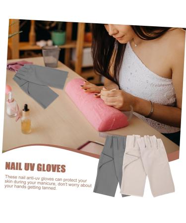 FRCOLOR 2 Pairs Women's Sun Protection Gloves Nail Art Uv Gloves Anti-uv Gloves for Gel Nail Lamp Nail Art Anti-uv Gloves Gel Nail Lamp Uv Gloves Uv Nail Gloves Accessories Nylon Summer - Buy Online on GoSupps.com