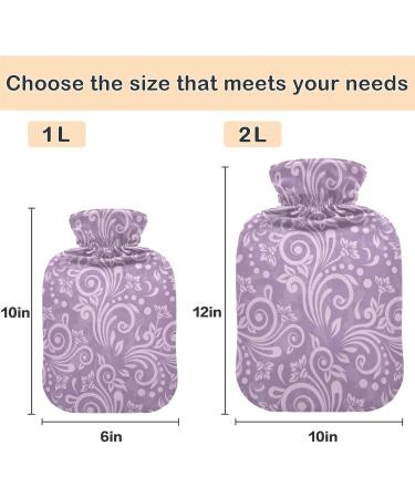 Shop Naanle 2L Hot Water Bottle with Antique Lavender Flower Cover - Pain Relief for Menstrual Cramps & Heat Therapy - Ideal for Cold & Hot Use - Buy Online on GoSupps.com
