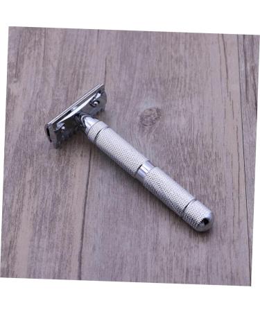 Shop Minkissy Steel Safety Razor for Men - Premium Quality Silver Double Edge Razor with Solid Wood Handle for Home Use - Buy Online on GoSupps.com
