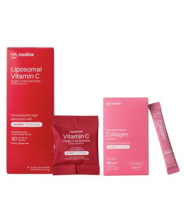 Liposomal Vitamin C & Liposomal Marine Collagen Supports Skin Hair Nails and Immune Defense