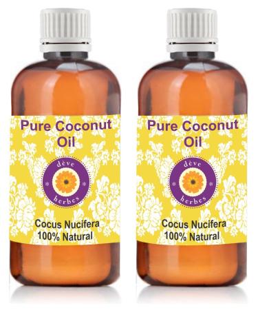 Pure Coconut Oil - Pack of Two (100ml + 100ml) (Cocus nucifera) 100% Natural Cold pressed & Therapeutic Grade