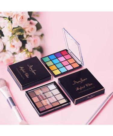 Professional 16-Color Eyeshadow Palette Set - Warm Neutrals & Brights | Highly Pigmented Eye Shadow Makeup Kit (2 Count) - Buy Online on GoSupps.com