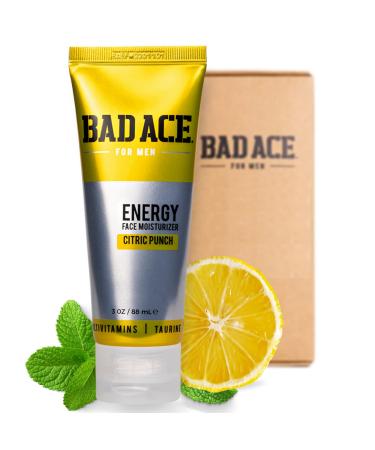 BAD ACE Energy Face Moisturizer for Men | Korean Skin Care Men's Vitamin Face Care | Face Lotion for Men | Invigorating Skin Care for Men | With Natural Extracts | Citric Punch (3 oz) Citric Punch Moisturizer