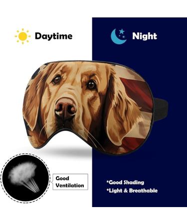 American Flag Golden Retriever Eye Mask - Adjustable Light Blocking Sleep Mask for Men & Women - Buy Online on GoSupps.com